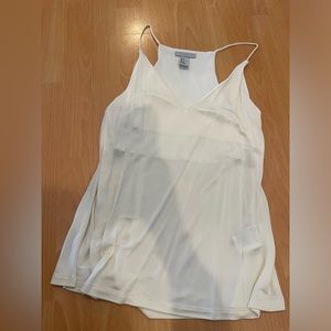 H&M tank top blouse xs white cream lined